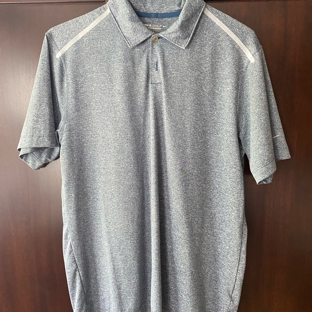 Men’s Nike Golf Shirt, Size Medium, Blue/White